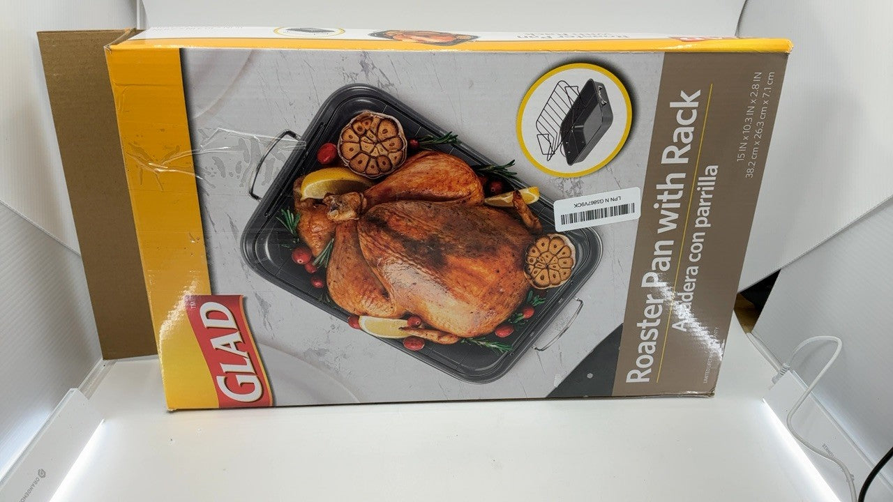 Glad Roasting Pan 15x10.3in - Durable Nonstick Bakeware for Turkey