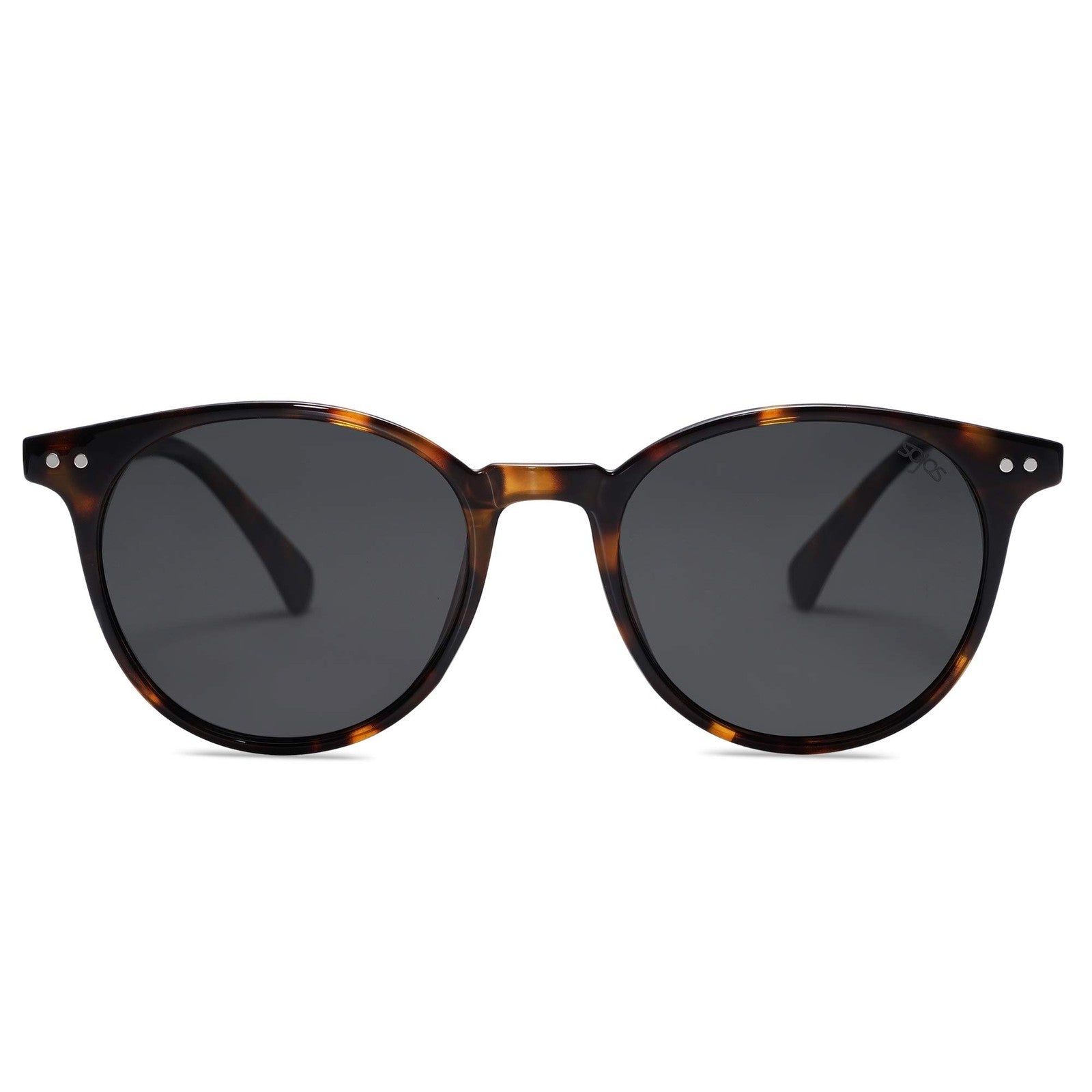 SOJOS Small Round Sunglasses UV400 Tortoise/Grey for Men & Women