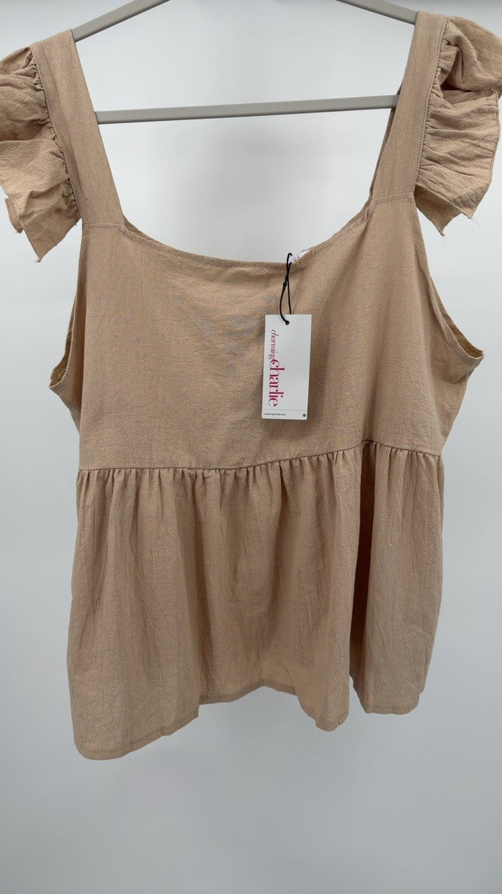 Full Size Ruffled Square Neck Cap Sleeve Blouse