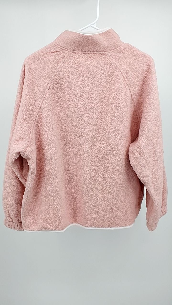 Half Button Zip Pocket Plush Sweatshirt