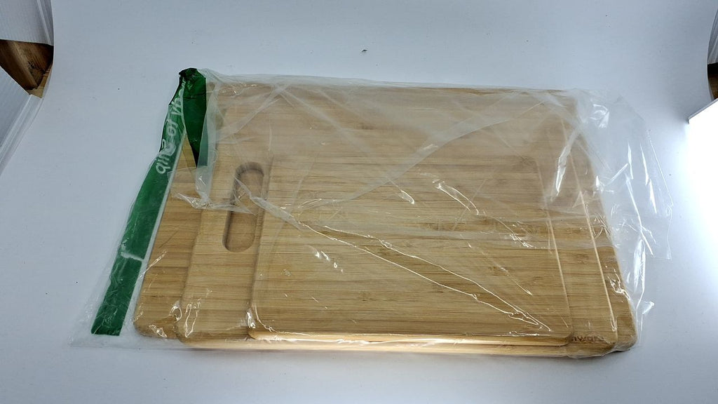 3-Piece Bamboo Cutting Board Set, Kitchen Boards for Meat & Vegetable Prep
