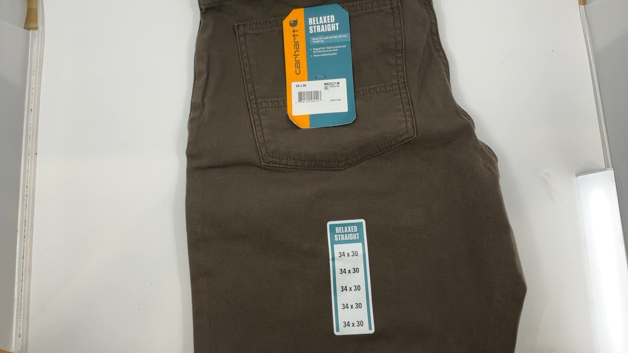 Carhartt Men's Relaxed Straight Rigby Pant, Dark Coffee, W34 x L30