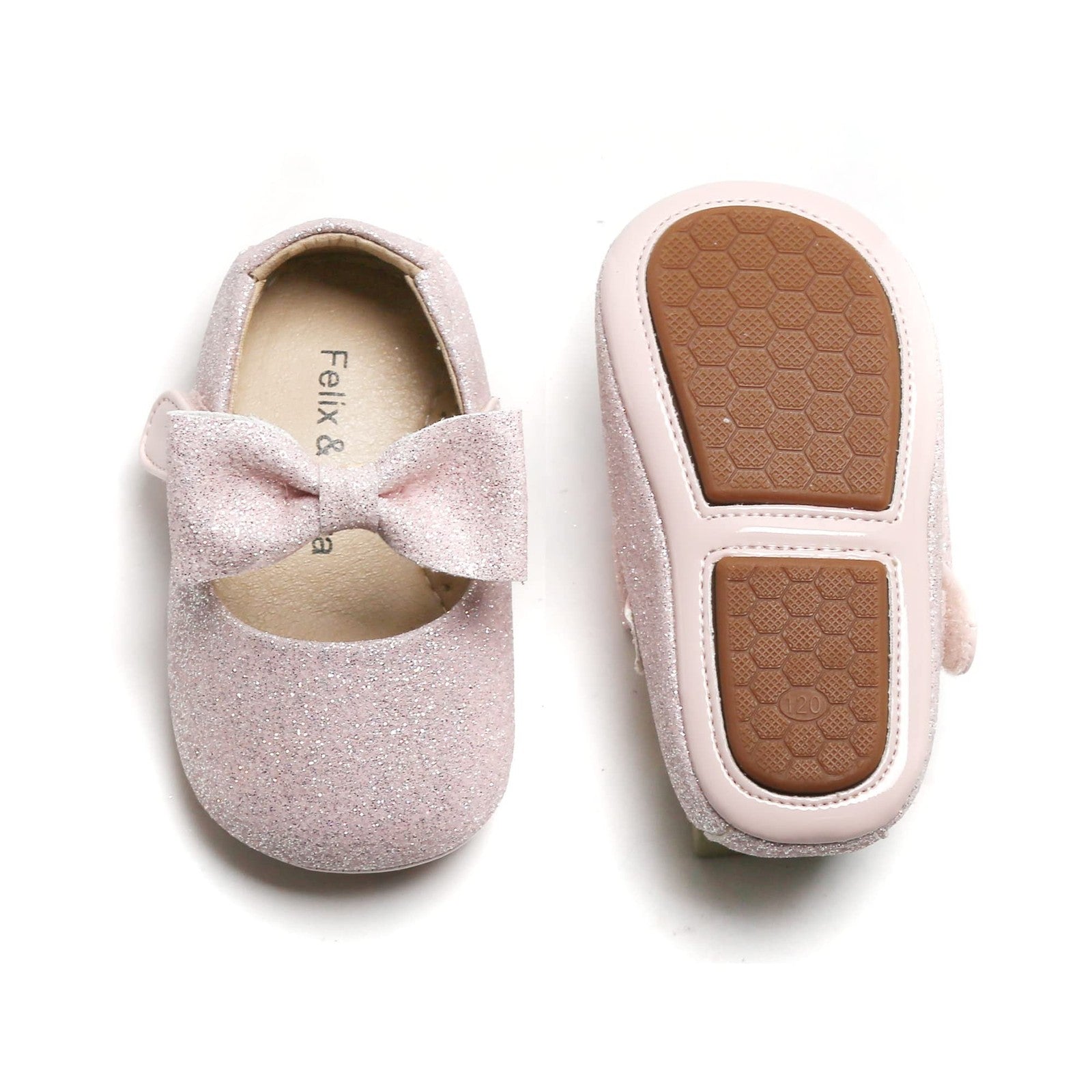 Felix & Flora Soft Sole Leather Baby Shoes - (Light Pink,12-18 Months Infant)
