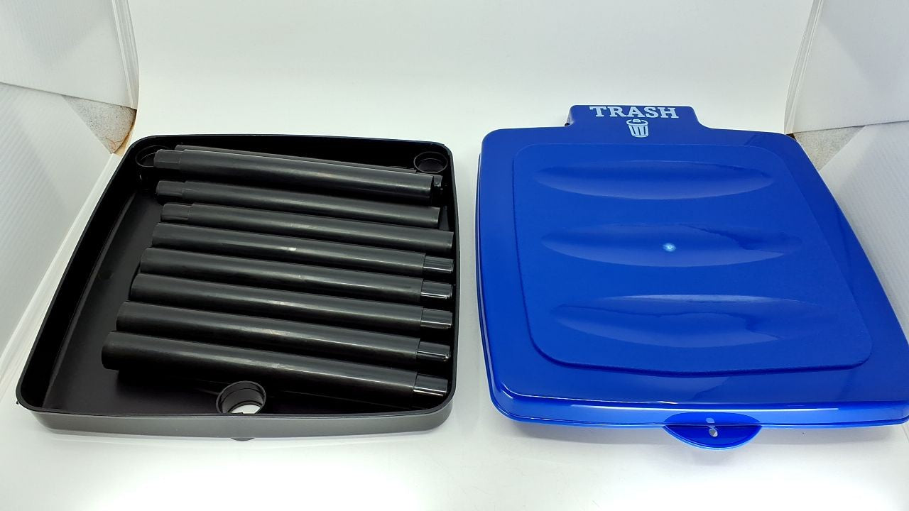Lightweight 13-Gallon Trash Can - Portable Blue Holder for Outdoors