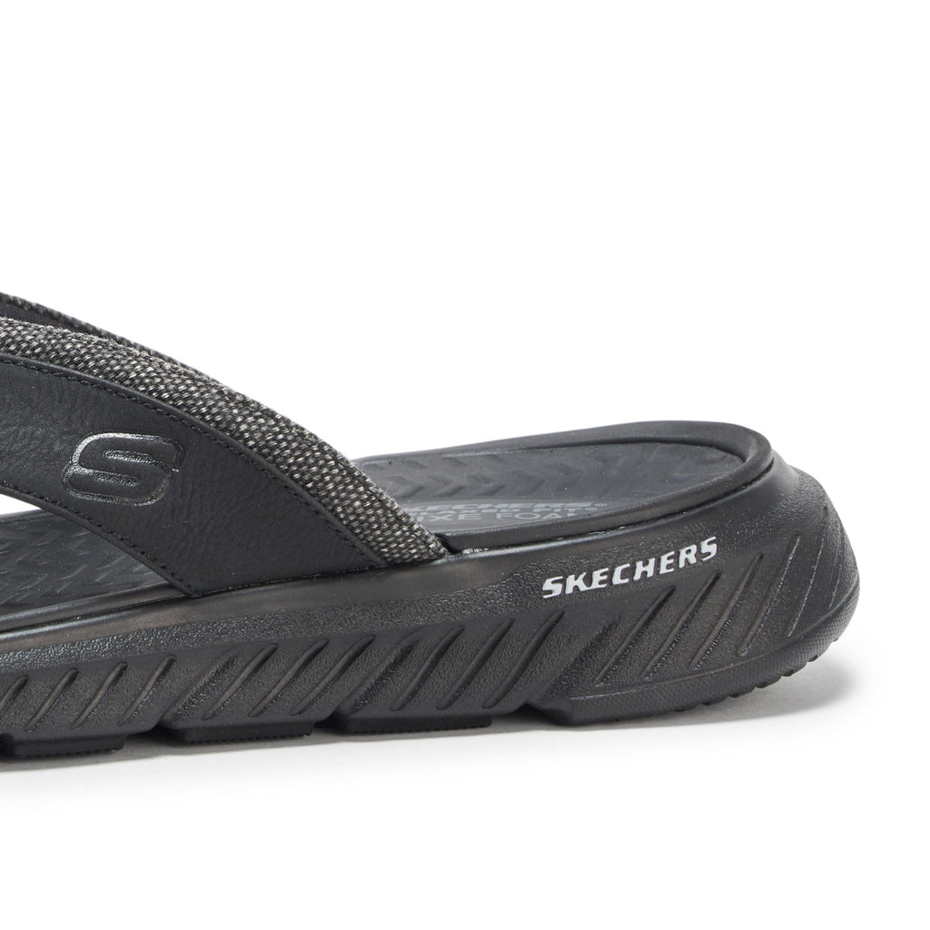Skechers Men's Harver Thong Sandal, BBK, 12