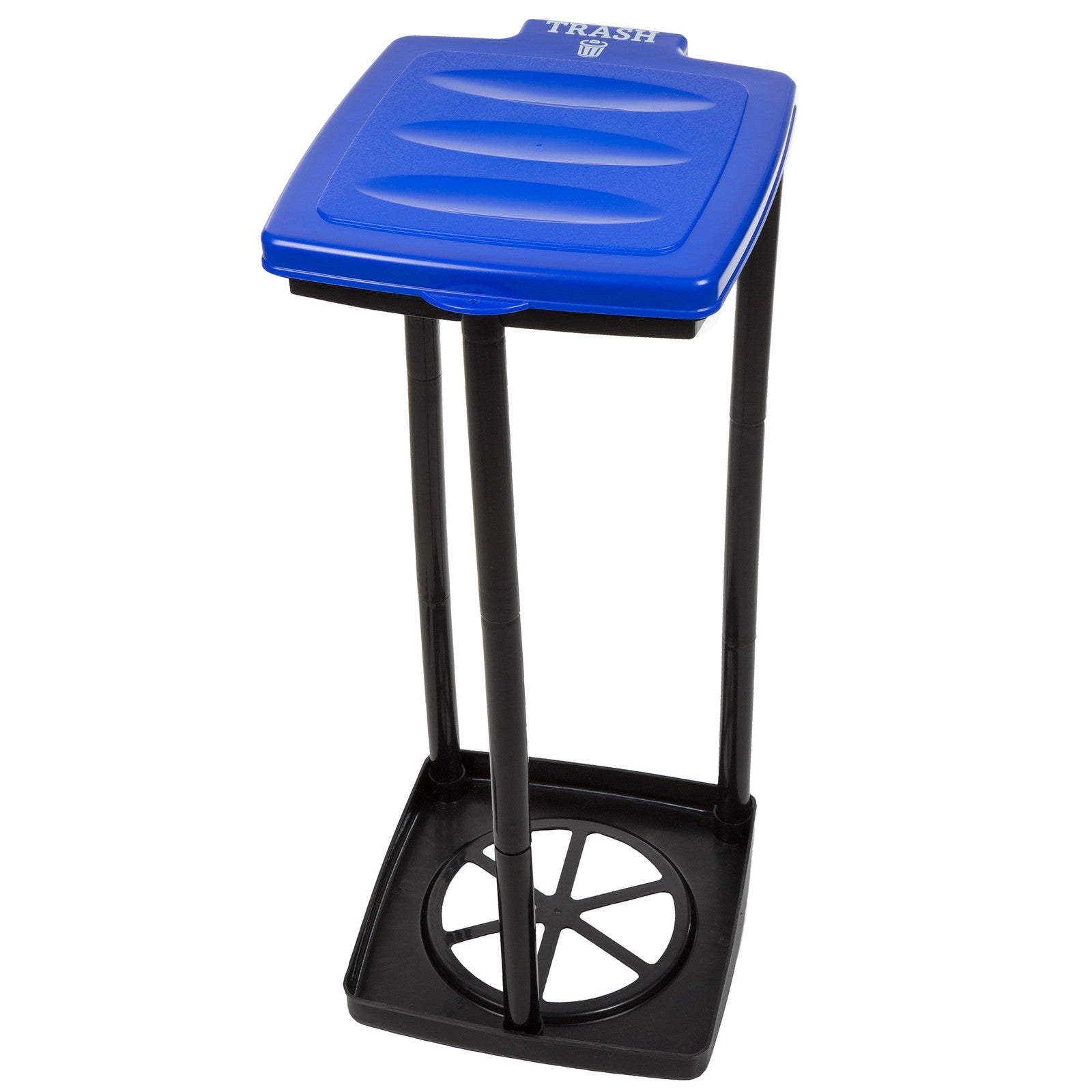 Lightweight 13-Gallon Trash Can - Portable Blue Holder for Outdoors