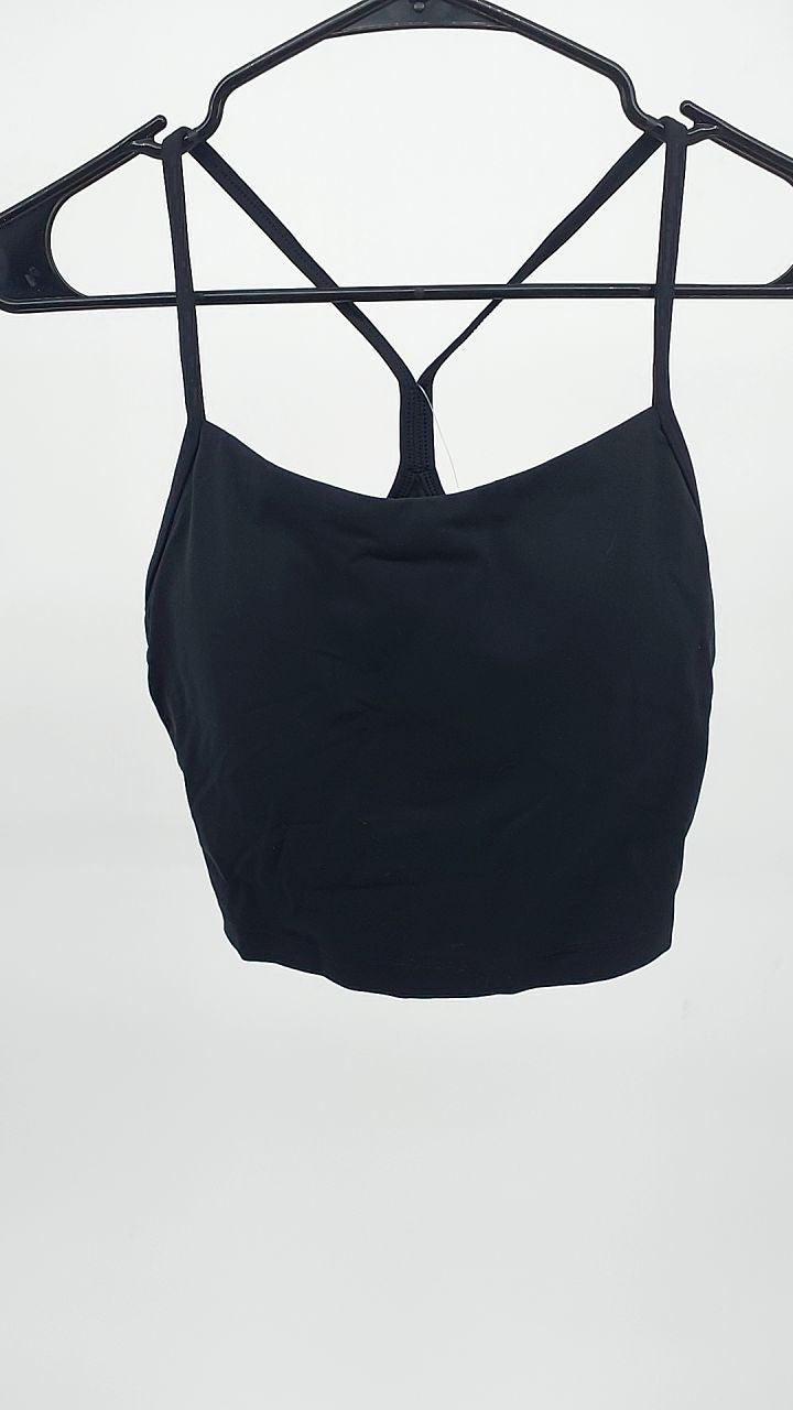 CRZ YOGA Butterluxe Y Back Crop Tank Black Small Sports Bra