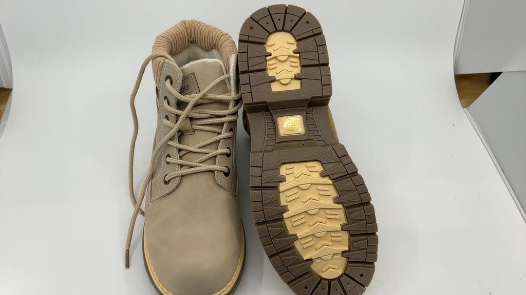 ANJOUFEMME Women’s 8.5 Grey Hiking Boots - Waterproof Outdoor Ankle Boots