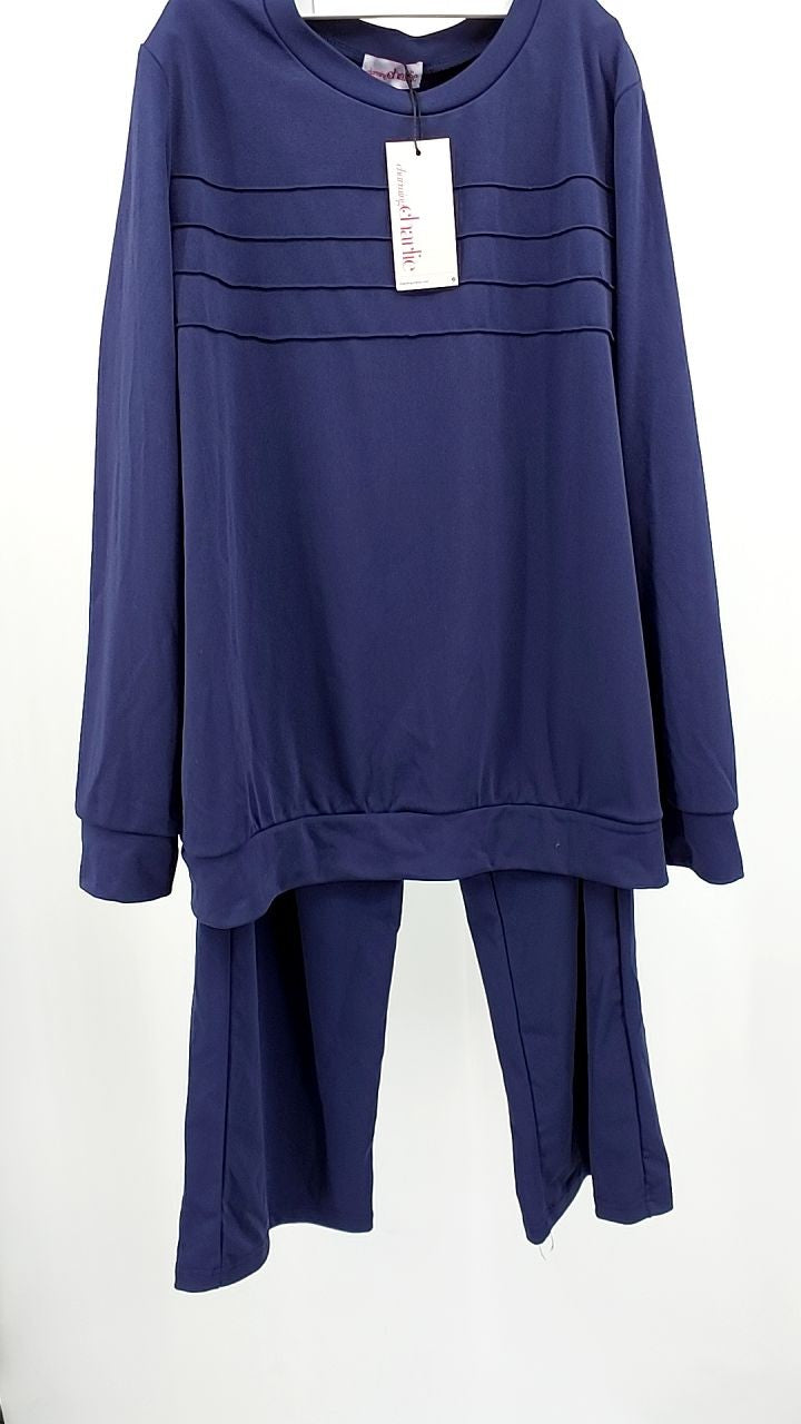Full Size Casual Long Sleeve Top and Pants Set Plus Size