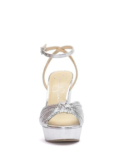 Jessica Simpson Women's Immie Platform Sandal Heeled, Silver, 8