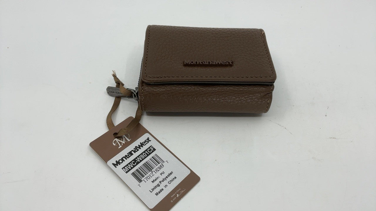 Montana West Small Wallet Coffee RFID Blocking Detachable Wristlet