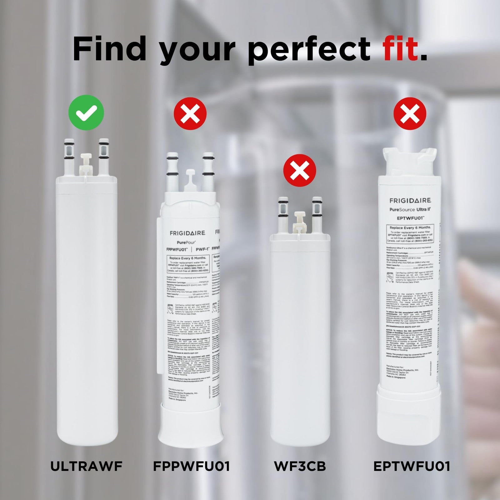 FRIGIDAIRE ULTRAWF Pure Source Ultra Water Filter, Original, White, 1 Count