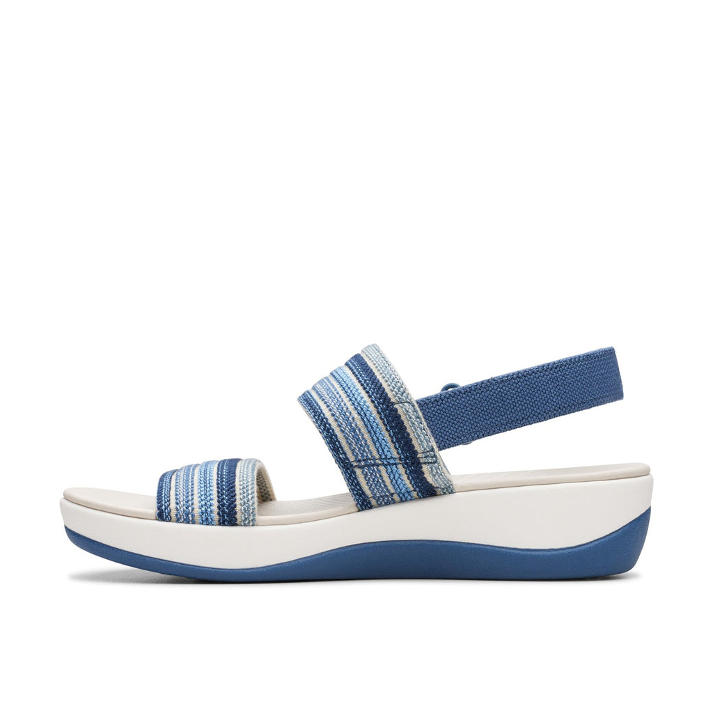 Clarks Women's Arla Stroll Flat Sandal, Blue Combi, 11