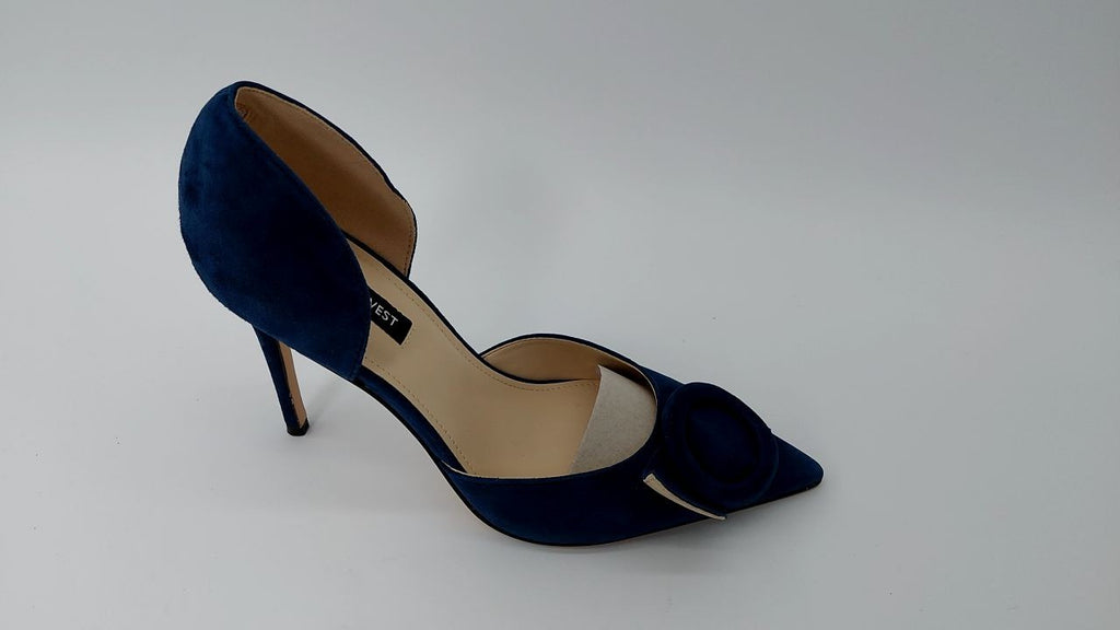 Nine West Women's Frolly Pump, Navy Suede 400, 8.5