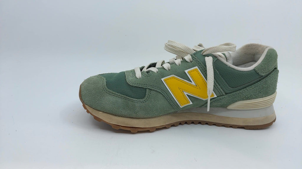 New Balance Women's 574 V2 Sneaker, Mallard Green/Ginger Lemon/Sea Salt, 9