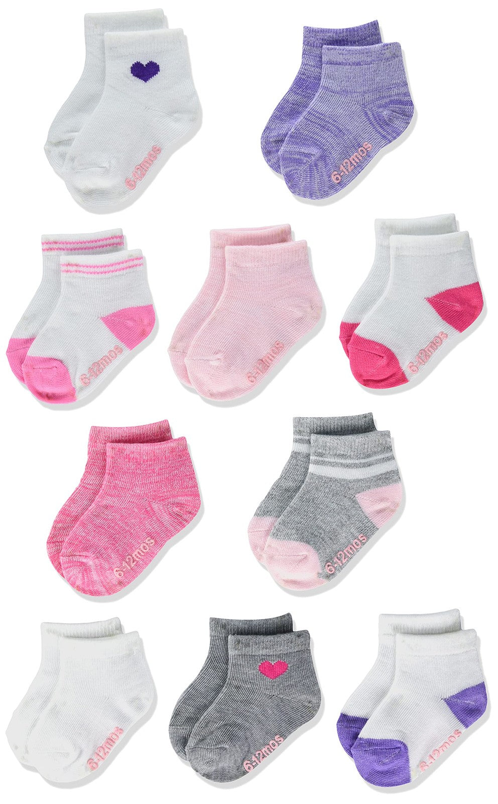 Hanes 10-Pack Baby Girls Ankle Socks, Lightweight, Assorted Colors, 4-5T