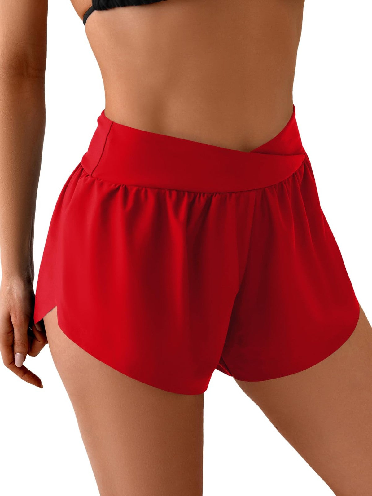Eomenie Women's Medium Red Swim Trunks High Waisted Board Shorts