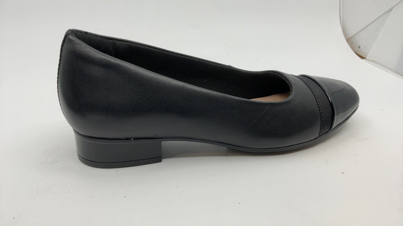 Clarks womens Juliet Monte Pump, Black Leather/Synthetic, 7 US