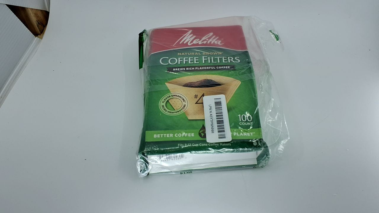 100 Count Melitta #4 Cone Coffee Filters Natural Brown Unbleached