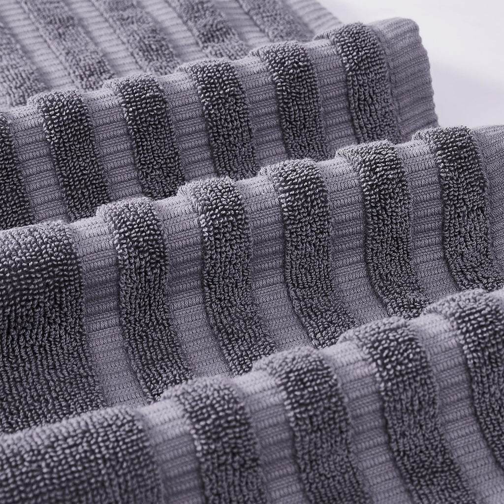 Lavender 6-Piece Towel Set - Organic Vines Design - Quick Dry Cotton Towels