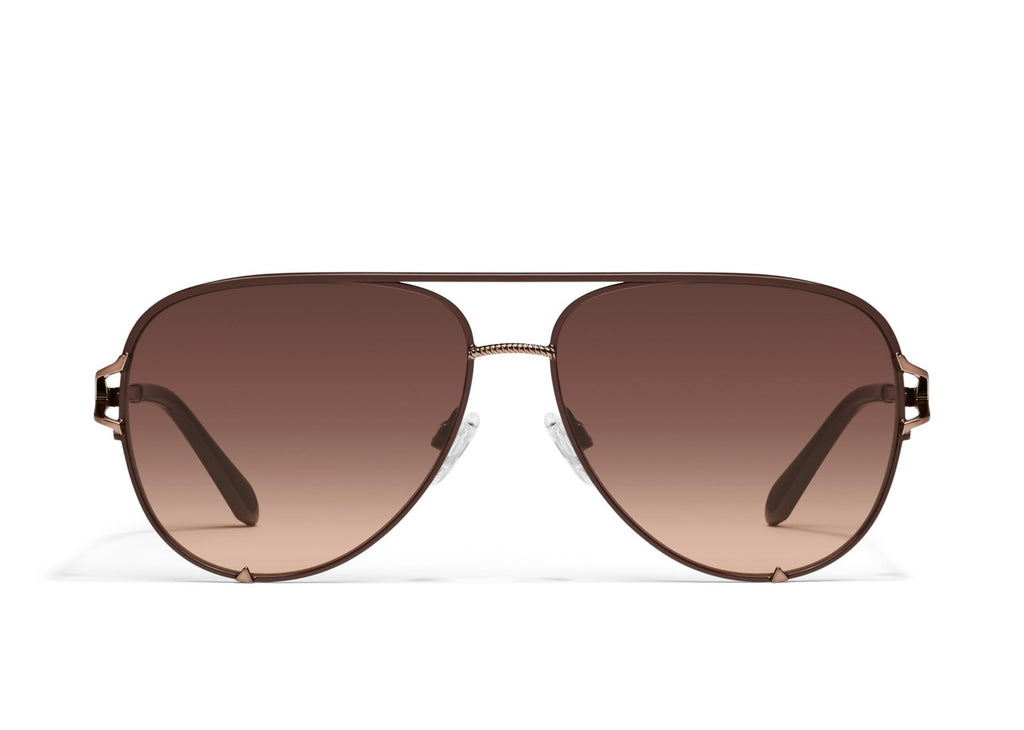 Quay Women's Aviator Sunglasses, UV Protection, Chocolate/Brown