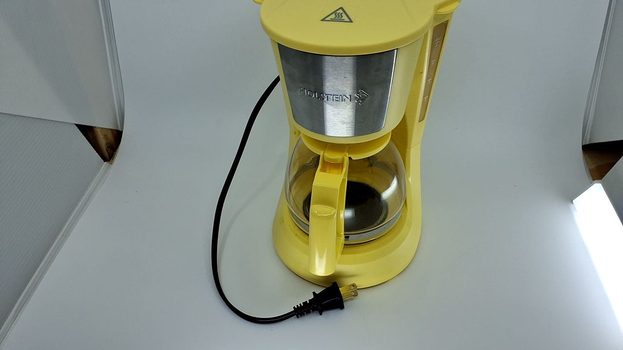 5 Cup Drip Coffee Maker, Yellow, Compact Design w/ Auto Pause & Serve