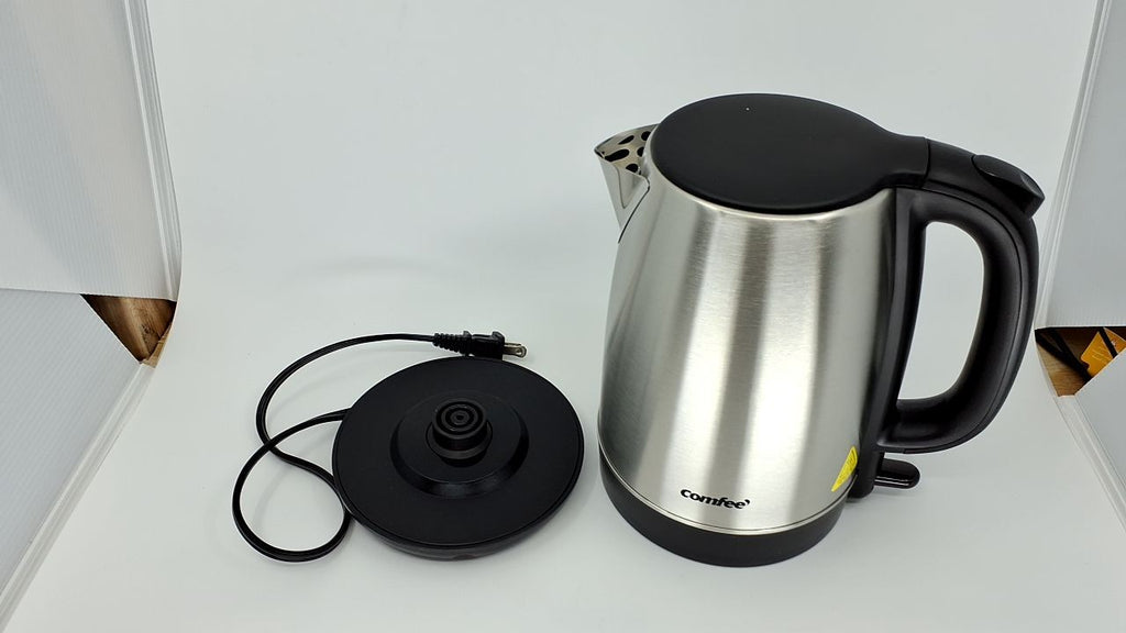 COMFEE' 1.7L Electric Tea Kettle, Fast Boil, Stainless Steel, Silver