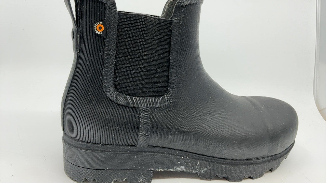 Bogs Womens Laurel Chelsea Safety Toe Boot, Black, Size 9