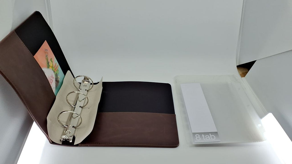 2-Inch Recipe Organizer Binder, Faux Leather, 50 Card Sleeves & Dividers