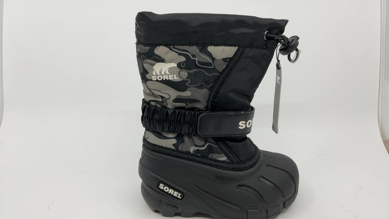 SOREL Children's Flurry Boot - Black, Quarry - 8