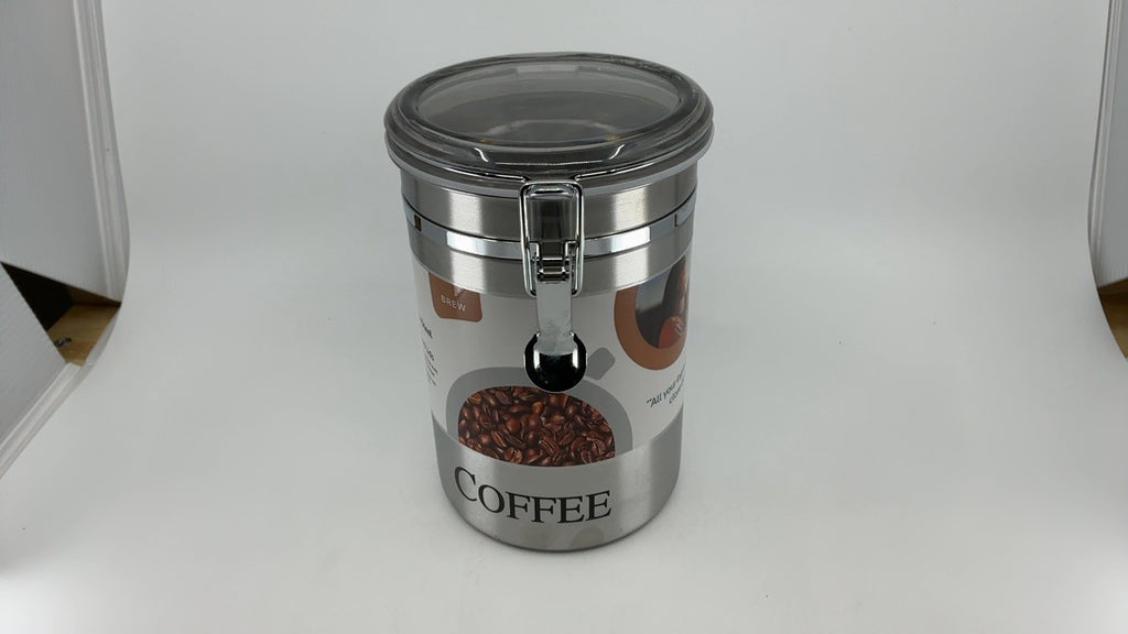 Airtight Oggi Coffee Canister 62 Fl Oz Stainless Steel Kitchen Storage