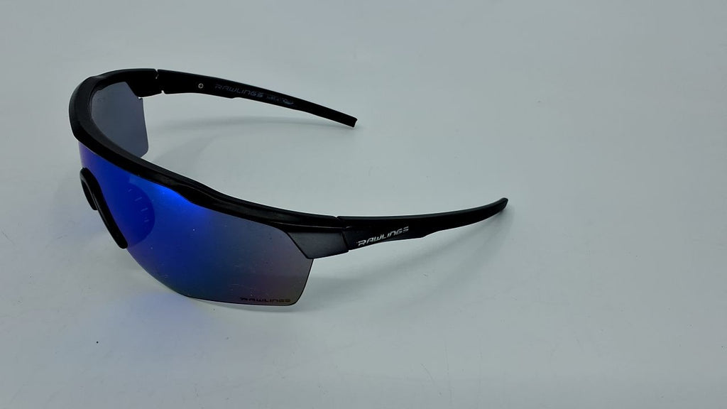 *Needs Repair* Rawlings Youth Baseball Sunglasses, Matte Black/Sky Blue Mirror
