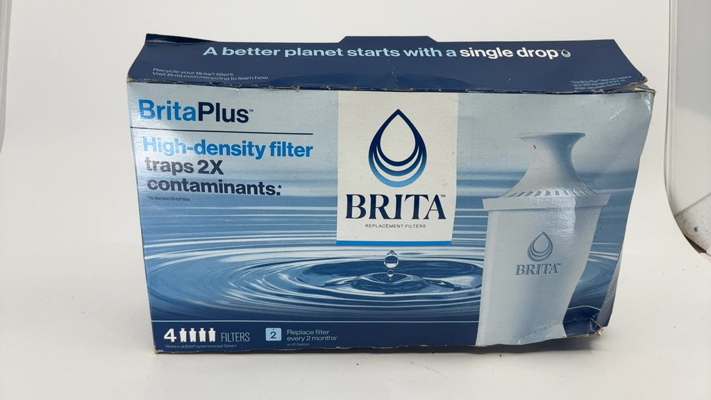 Brita Plus Replacement Water Filter, 4 Count, Reduces Chlorine & More