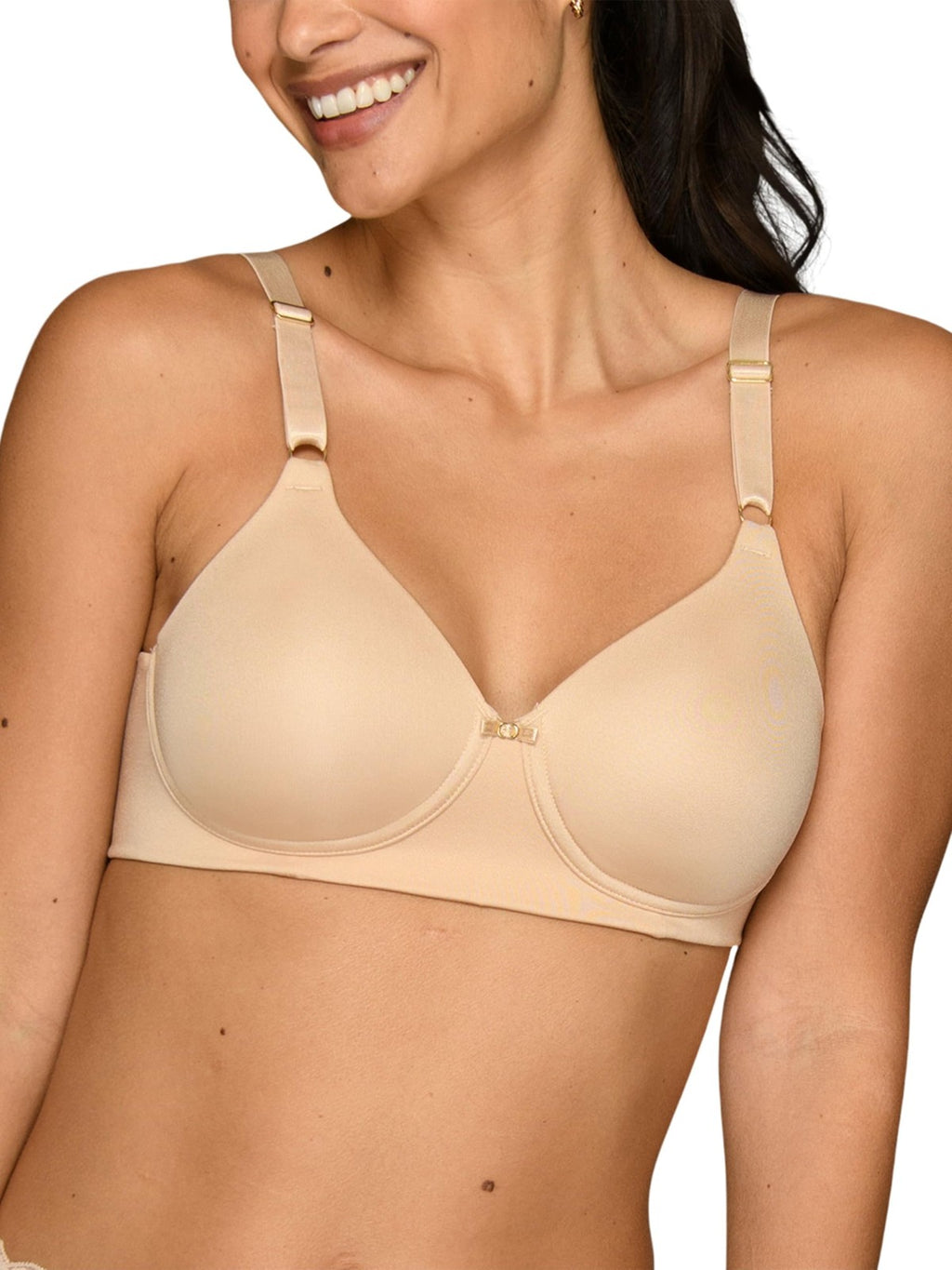 Vanity Fair Beauty Back Smoothing Bra 40B Wireless Beige 4-Way Stretch