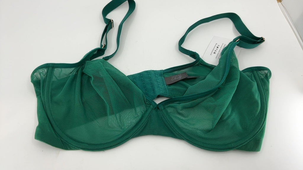 Smart & Sexy Women's Sheer Mesh Demi Underwire Bra, Green, (36) 36DD