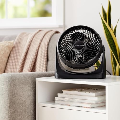 Amazon Basics 3 Speed Air Circulator Desk Fan, Black, 11.1x6.3x10.9 in