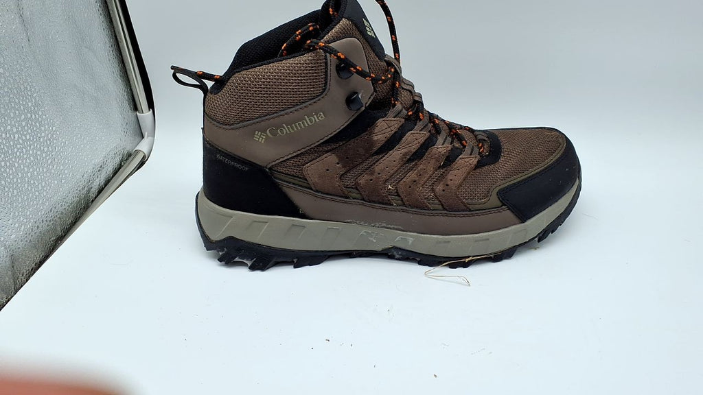 Columbia Mens Strata Trail Mid Waterproof, Mud/Desert Sun, 10