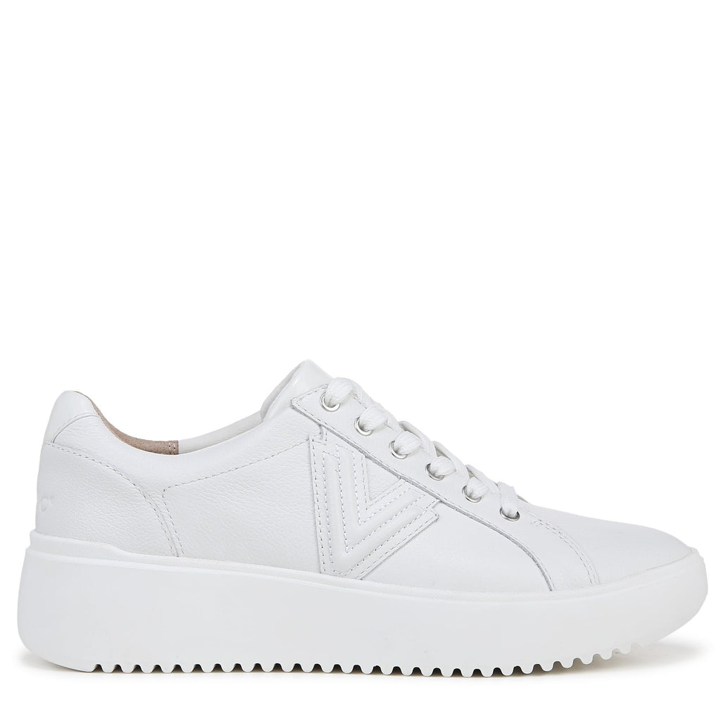 Vionic Women's Kearny Lace Up Sneaker, White Leather, 9.5 Wide