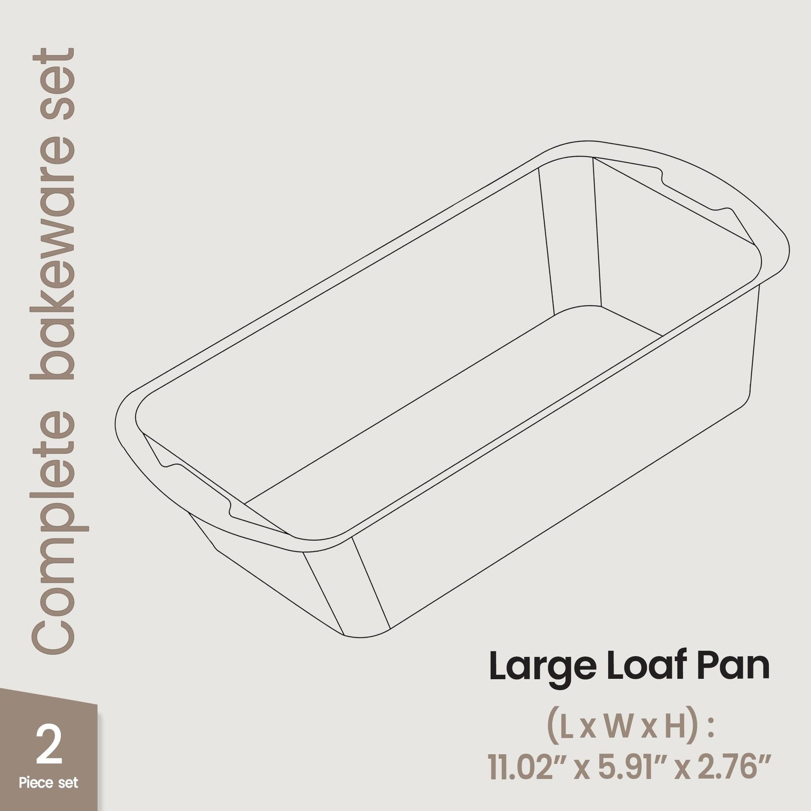 10.2" & 11" Nonstick Baking Loaf Pans Set, Oven Safe, Stackable Design