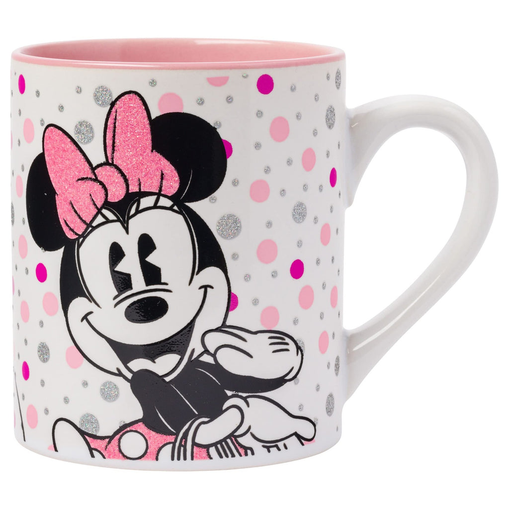 14oz Minnie Mouse Ceramic Mug w/ Glitter Polka Dots