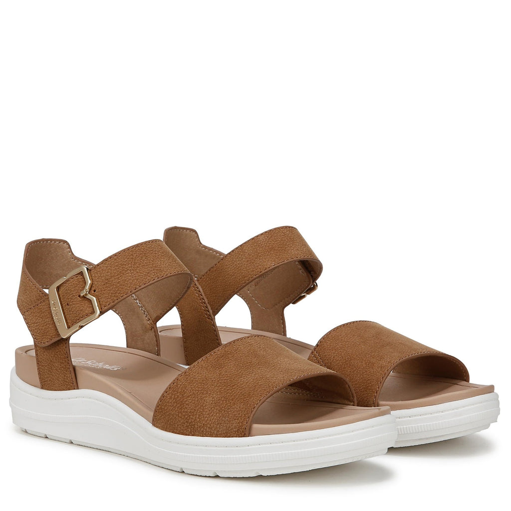 Dr. Scholl's Shoes Shoes Womens Time Off Sky Sandal Honey Brown Smooth 9.5 M