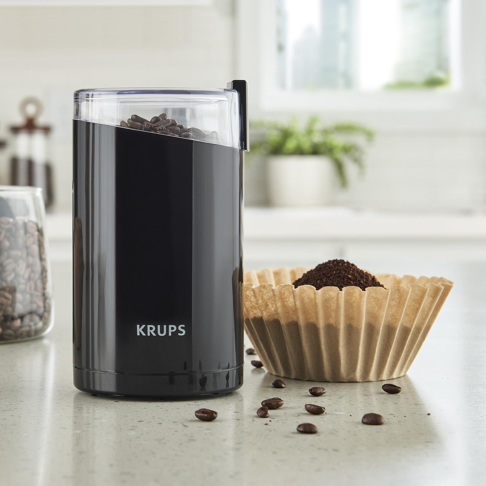 KRUPS 3 Oz Coffee & Spice Grinder, Electric, Black, Stainless Steel Blades
