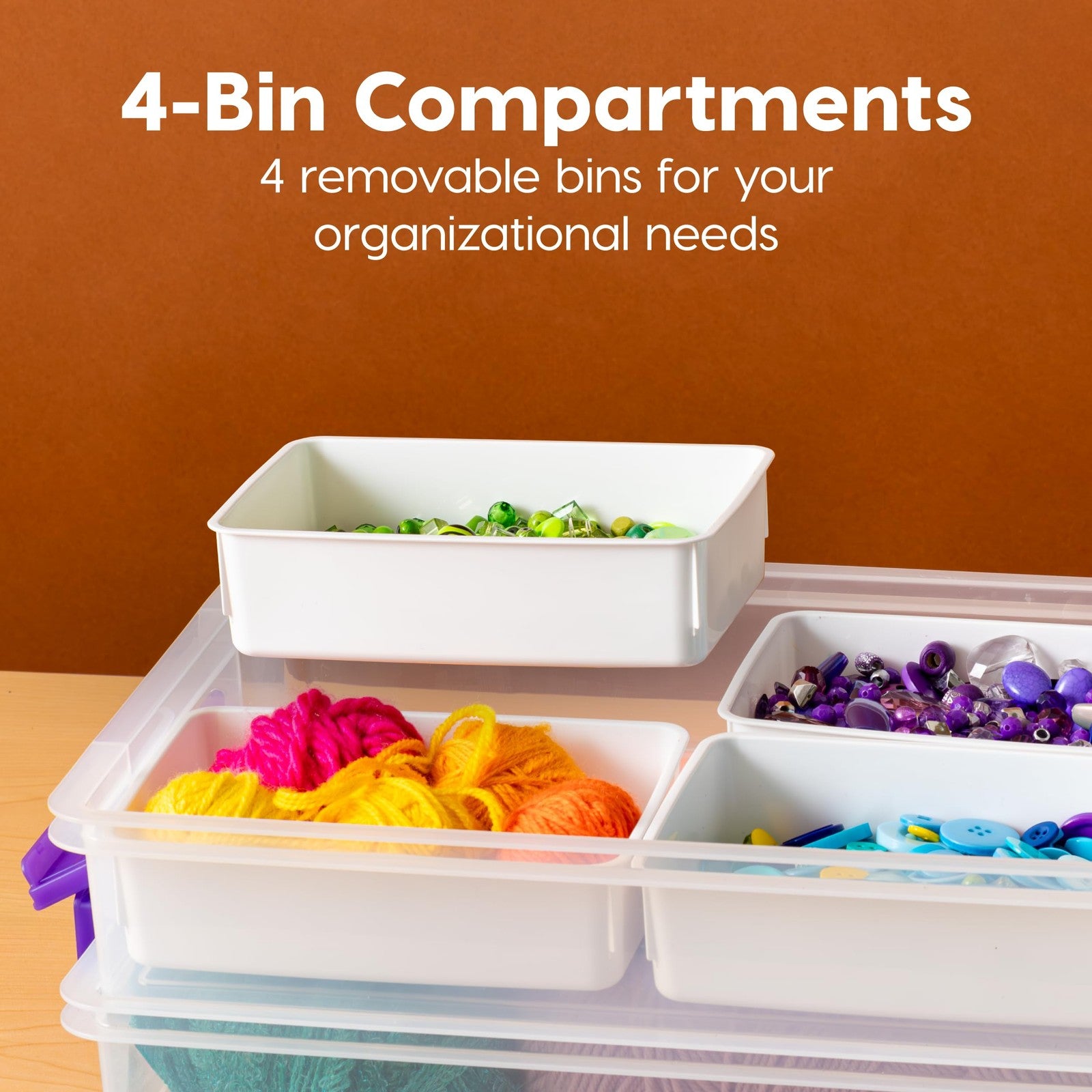 Stackable 9 Qt Clear Storage Bin w/ Lids, Ideal for Crafts & Organizing