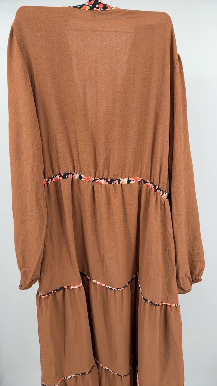 Floral Patchwork Long Sleeve Maxi Dress