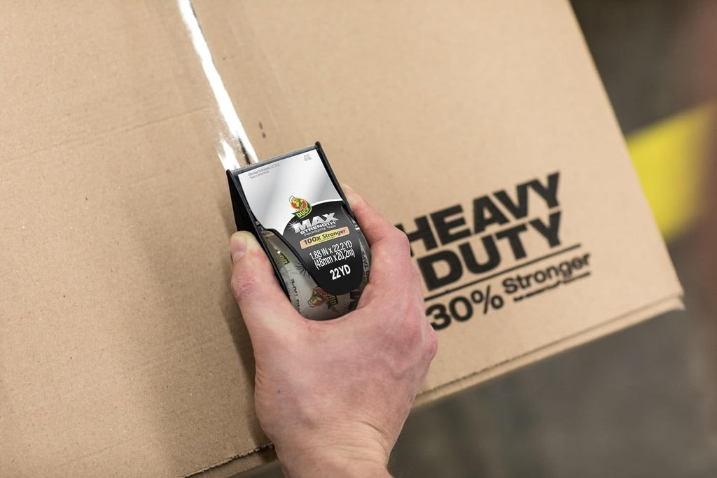 Duck Max Strength Clear Packing Tape 6 Rolls 1.88in x 22yds w/ Dispensers