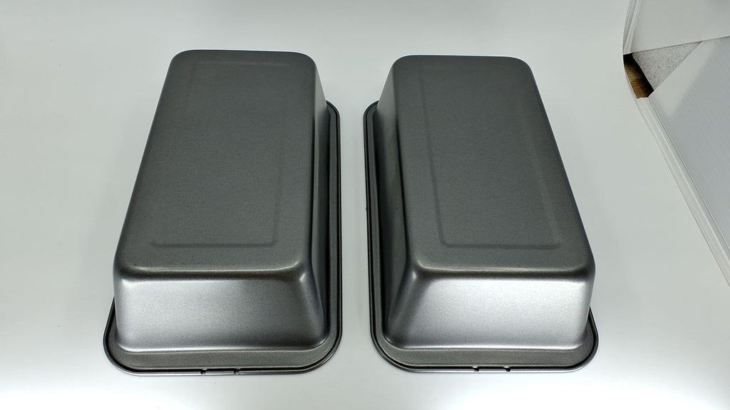 Amazon Basics Rectangular Baking Bread Loaf Pan, 9.5 x 5 Inch, Set of 2, Gray