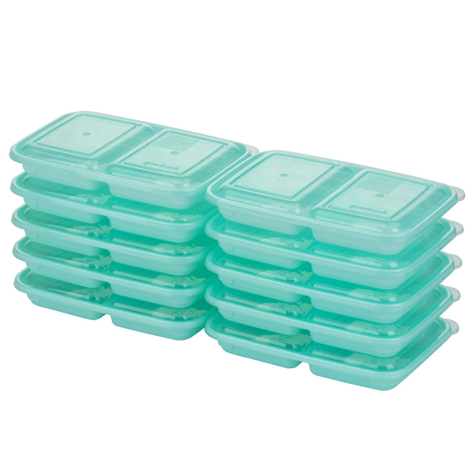 Reusable 10-Pc Food Storage Set, 2-Compartment, Snap-Shut Lids
