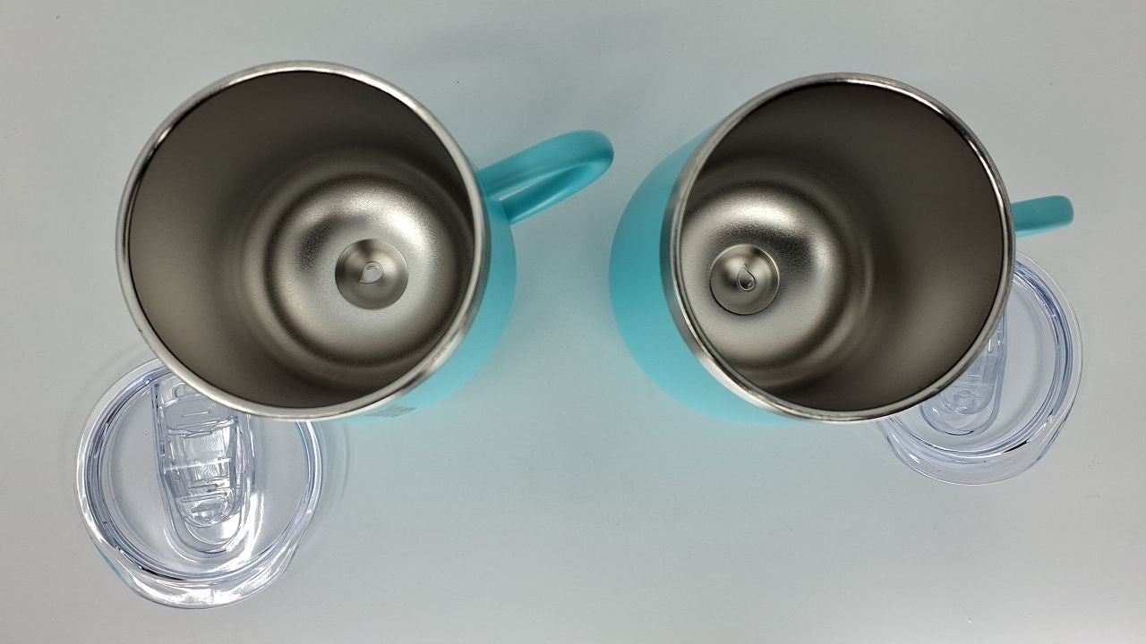 Insulated Coffee Tumblers 12 Oz, 2 Pcs, Stainless Steel, Turquoise