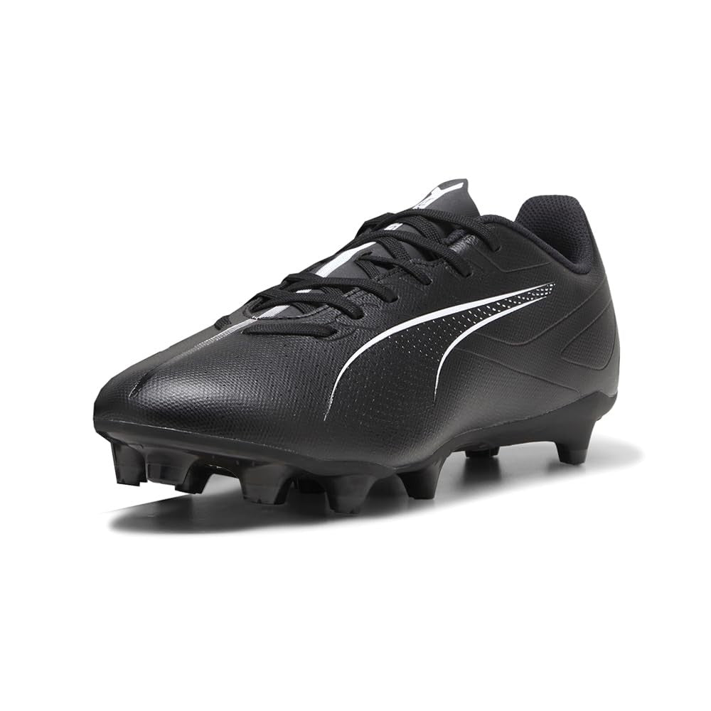 PUMA Men's Ultra 5 Play Firm Ground Soccer Shoes, Black/White, 8