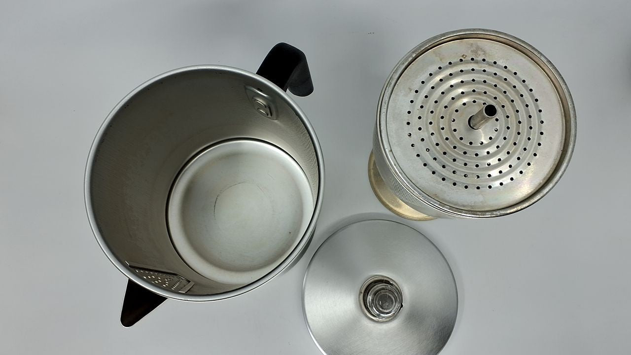 Durable 9 Cup Stovetop Coffee Percolator - Primula Aluminum Silver